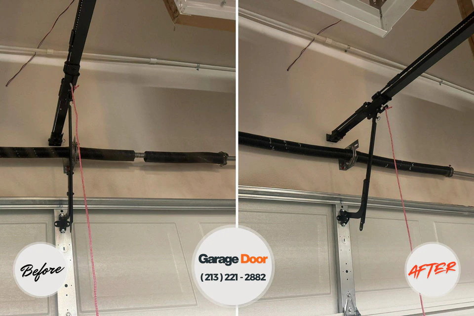 Before and after: garage door repair King City, CA